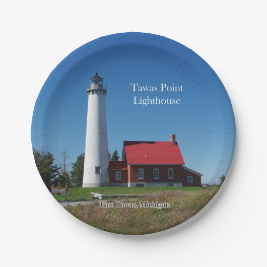Tawas Point Lighthouse Papierplatte Pappteller (Vorderseite)