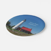 Tawas Point Lighthouse Papierplatte Pappteller (Schrägansicht)