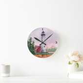 Tawas Point Lighthouse Wall Clock Runde Wanduhr (Zuhause)