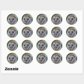 Tawnschale in Pointillismus Art Runder Aufkleber (Blatt)
