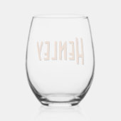 Tawny 3D Minimalistisch Modern Name Weinglas Ohne Stiel (Rückseite)