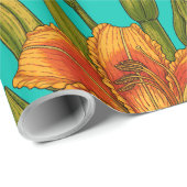 Tawny Dailily Blume Geschenkpapier (Rolleneckpunkt)