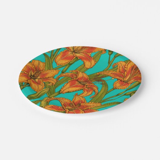 Tawny Dailily Blume Pappteller (Schrägansicht)