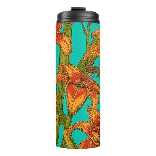 Tawny Dailily Blume Thermosbecher (Vorderseite)