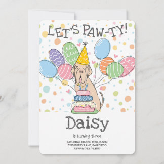 Tawny Neapolitan Mastiff Dog Birthday Einladung