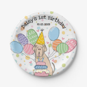 Tawny Neapolitan Mastiff Dog Birthday Party Pappteller