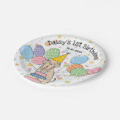 Tawny Neapolitan Mastiff Dog Birthday Party Pappteller (Schrägansicht)