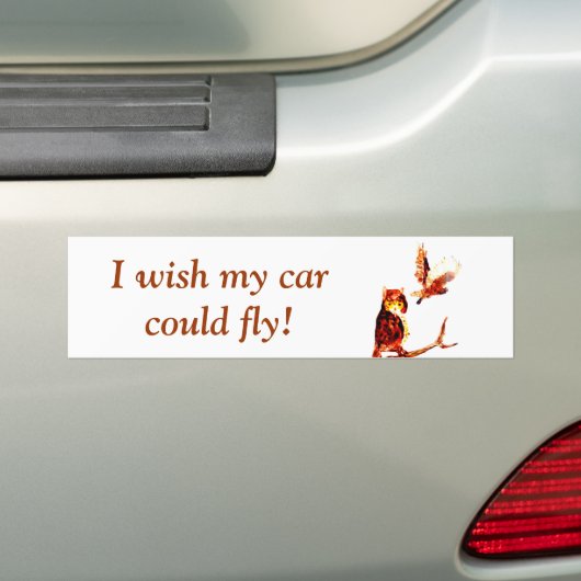 Tawny Owl Art Ich wünschte, ich könnte fliegen! Autoaufkleber (Auf Auto)