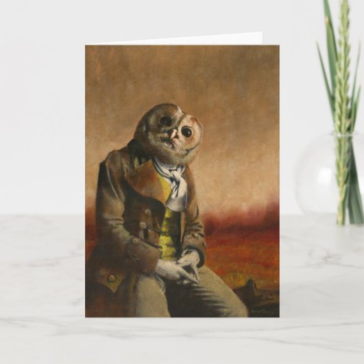 Tawny Owl Man Greetings Card Dankeskarte (Vorderseite)