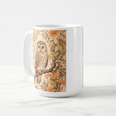 Tawny Owl Peach Blossoms William Morris Inspiriert Kaffeetasse (Vorderseite Links)