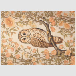 Tawny Owl Peach Blossoms William Morris Inspiriert Seidenpapier