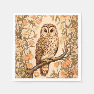 Tawny Owl Pfirsichblüten, inspiriert von William M Serviette