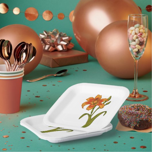 Tawny Taglilie Papier Teller (Multi)