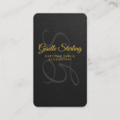 Tax Accountant CPA Black Faux Leather Visitenkarte (Vorderseite)