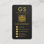 Tax Accountant CPA Black Faux Leather Visitenkarte (Rückseite)