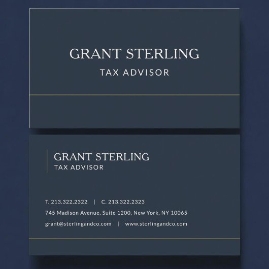 Tax Advisor Navy Blue Professional Visitenkarte