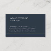 Tax Advisor Navy Blue Professional Visitenkarte (Rückseite)