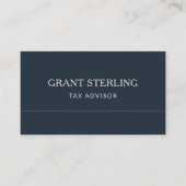 Tax Advisor Navy Blue Professional Visitenkarte (Vorderseite)