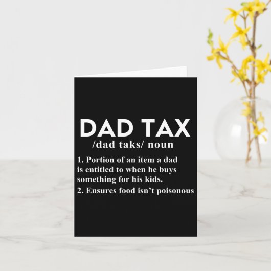 Tax Funny Tax Definition Vater Daddy Vater 1 Karte (Gelbe Blume)
