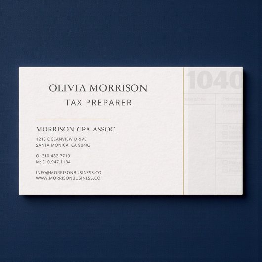 Tax Preparer Professional Visitenkarte