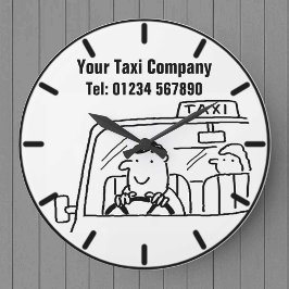 Taxi & Autovermietung Cartoon Uhr