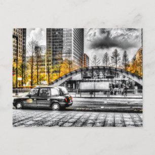 Taxi bei Canary Wharf Postkarte