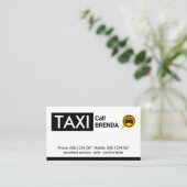 Taxi Cab Auto Schwarzer Tab Visitenkarte (Stehend Vorderseite)