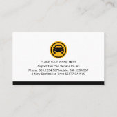 Taxi Cab Auto Schwarzer Tab Visitenkarte (Rückseite)