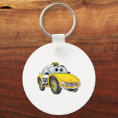 Taxi Cab Cartoon Schlüsselanhänger (Vorderseite)