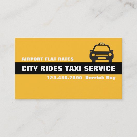 Taxi Cab Driver Services Visitenkarte (Vorderseite)