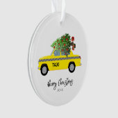 Taxi Cab Frohe Weihnachtsbaum Jahr Keepake Ornament (Vorderseite)