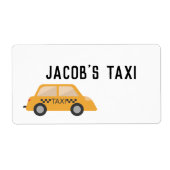 TAXI CAB PERSONALISIERTE RÜCKSENDEADRESSEN-AUFKLEB (Vorne)
