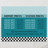 Taxi-Cab-Sign mit Preislisten-Werbung Flyer (Hinten)