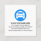Taxi Cab Speech Box Treiber Quadratische Visitenkarte (Rückseite)