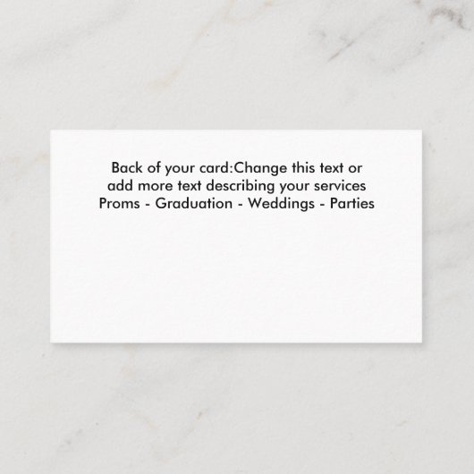 Taxi-Cab-Visitenkarten Visitenkarte (Rückseite)