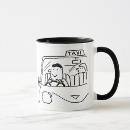 Taxi Cartoon. CAB-Treiber Tasse
