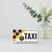 Taxi Checked Boxes Cab Driver Visitenkarte (Stehend Vorderseite)