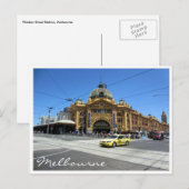 Taxi der Flinders Station Postkarte (Vorne/Hinten)