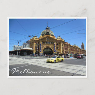 Taxi der Flinders Station Postkarte