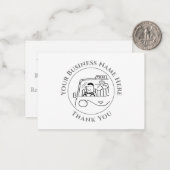 Taxi-Dienstleistungen Vielen Dank Note Card Mitteilungskarte (Vorderseite/Rückseite Beispiel)