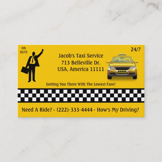 Taxi Dienstleistungsunternehmen Karte Visitenkarte Zazzle De