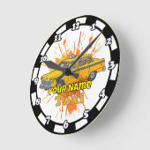 Taxi Driver Runde Wanduhr (Winkel)