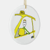 Taxi Driver Stickman Keramik Ornament (Rechts)