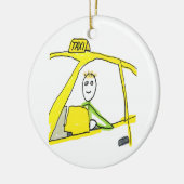Taxi Driver Stickman Keramik Ornament (Links)