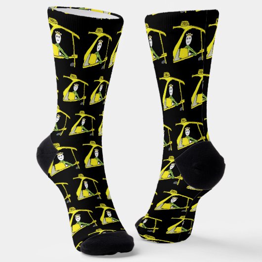 Taxi Driver Stickman Socken (Gewinkelt)