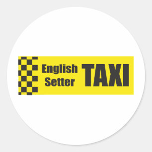Taxi-englischer Setzer Runder Aufkleber