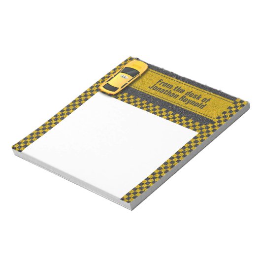 Taxi-Fahrer Gelbes Taxi Notizblock (Rotiert)