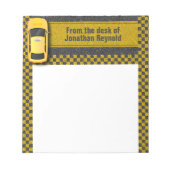 Taxi-Fahrer Gelbes Taxi Notizblock (Vorderseite)