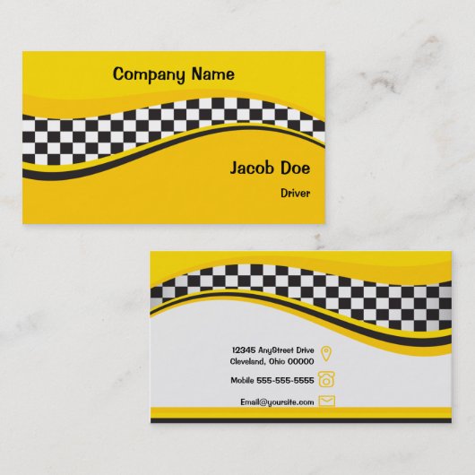 Taxi-Fahrer-Visitenkarte Visitenkarte (Vorne/Hinten)