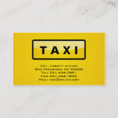 Taxi-Fahrer - Visitenkarten Visitenkarte (Rückseite)
